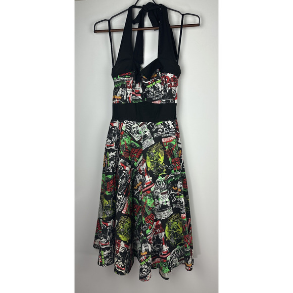 Hell Bunny Vixen Rockabilly B Movie Horror 50's Dress Monster Halloween Party XS - Picture 13 of 16
